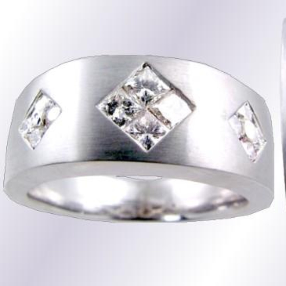 Diamond Mens Ring .80TDW 18KT White Gold